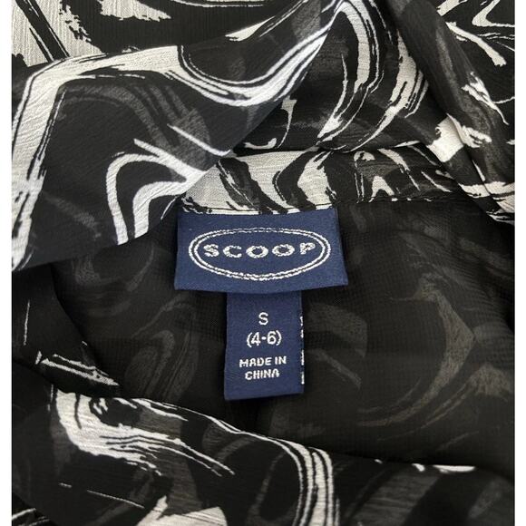 Scoop Tie Neck Blouse Retro Style Sheer Long Sleeve Women’s Size Small (4-6) - Picture 15 of 16